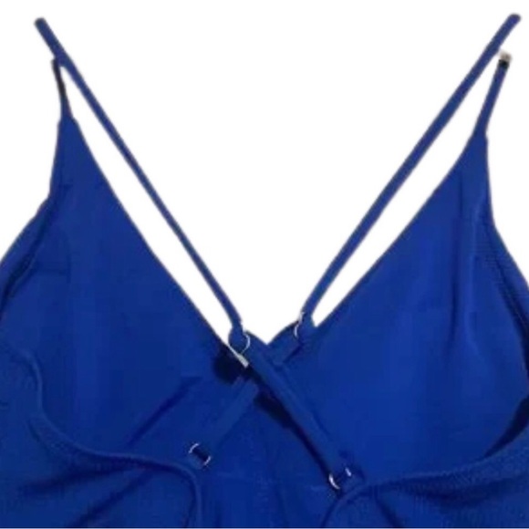 Blue Double Ruffled Criss-Cross Back Straps SIZE XXL 2X Plus Size - Picture 5 of 7